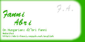 fanni abri business card